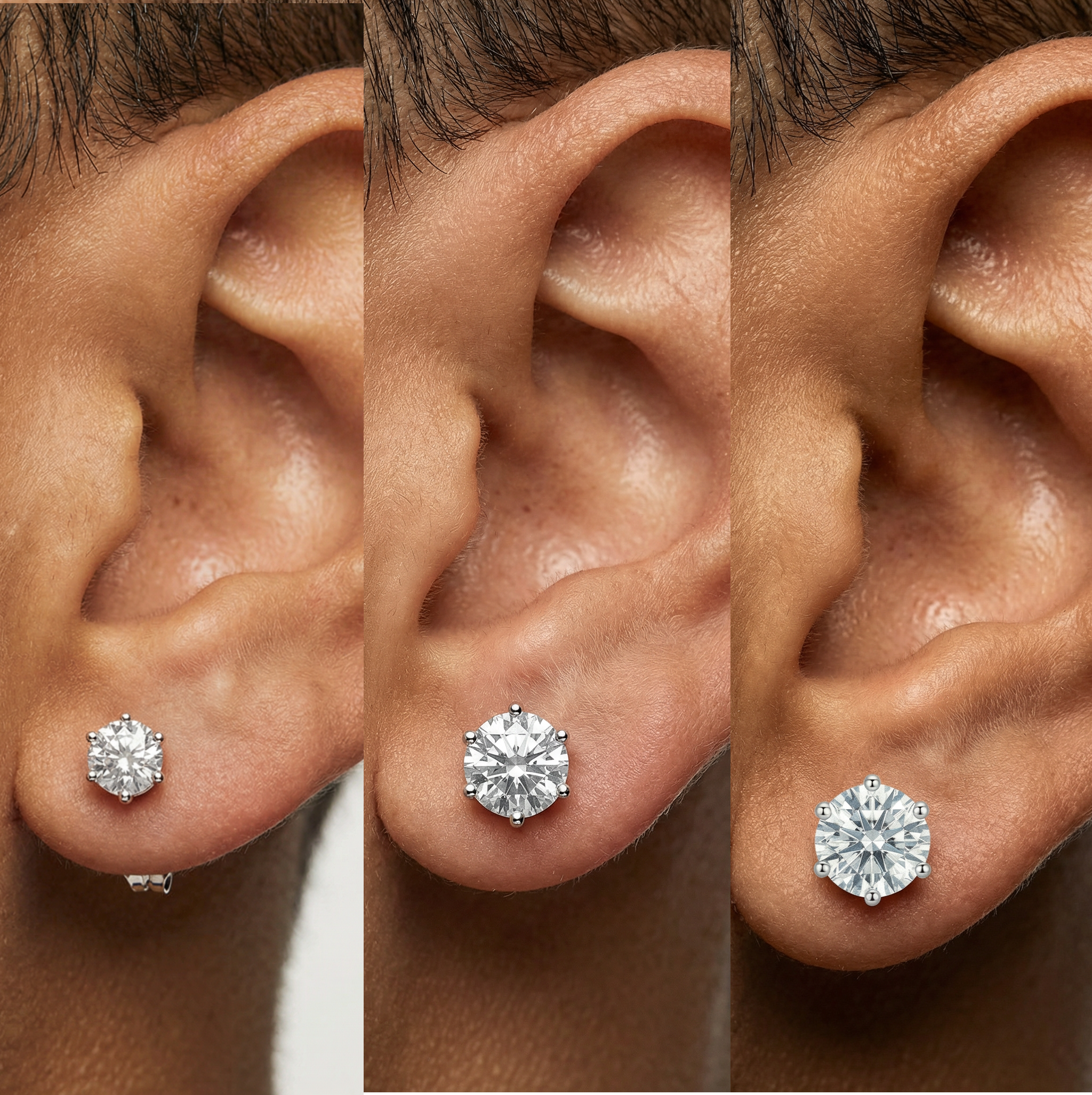 Orecchino Zircone Brillante – Diverse Dimensioni (Unità Singola)