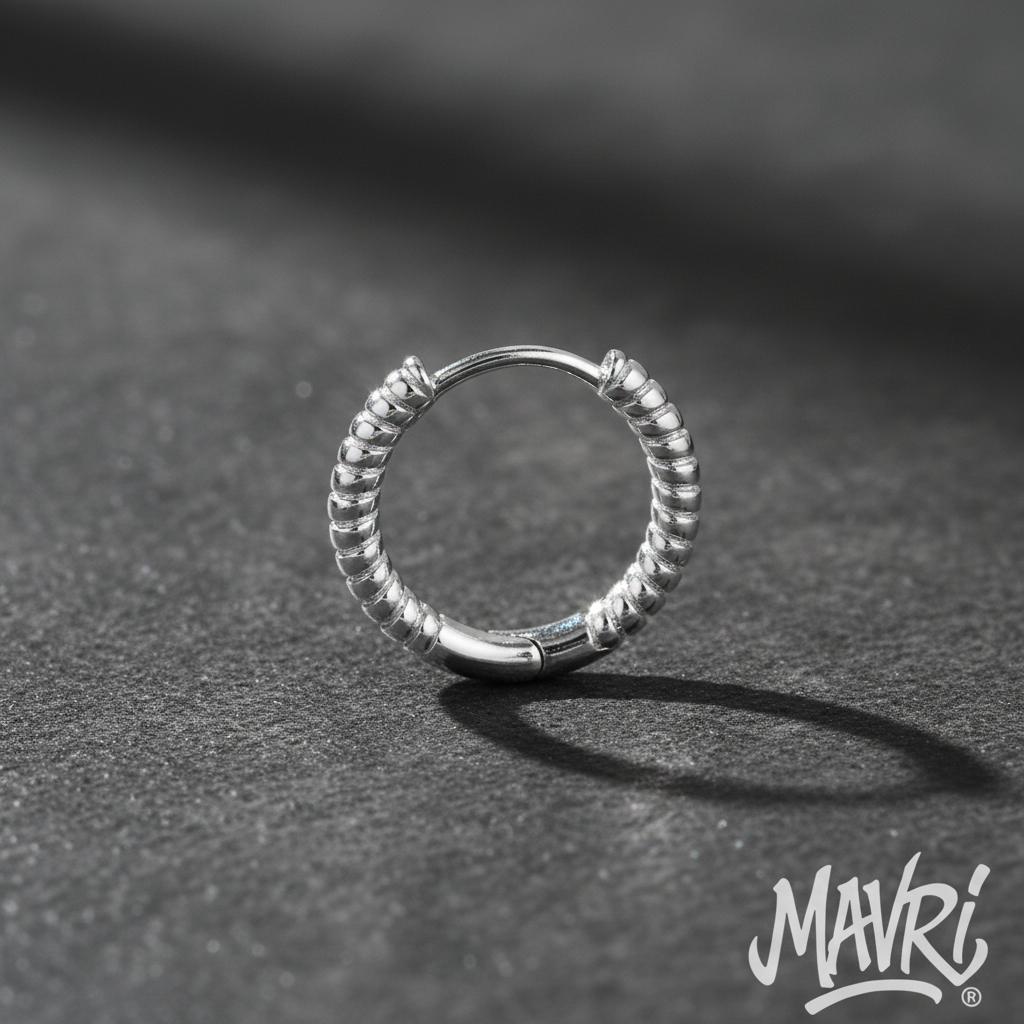 Orecchino Argento “Spine Coil Hoop” – Unità