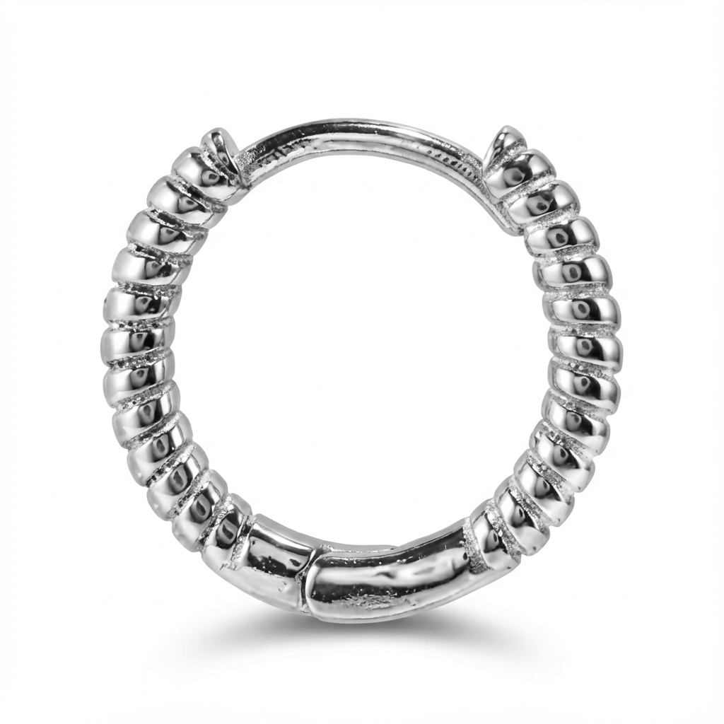 Orecchino Argento “Spine Coil Hoop” – Unità