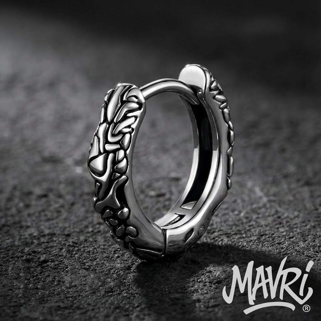 Orecchino Snake Hoop – Modello Tribal Texture (Unità)