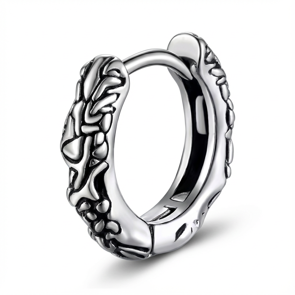Orecchino Snake Hoop – Modello Tribal Texture (Unità)