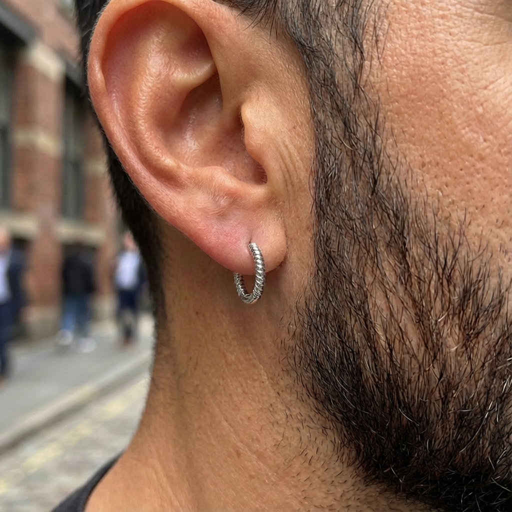 Orecchino Argento “Spine Coil Hoop” – Unità