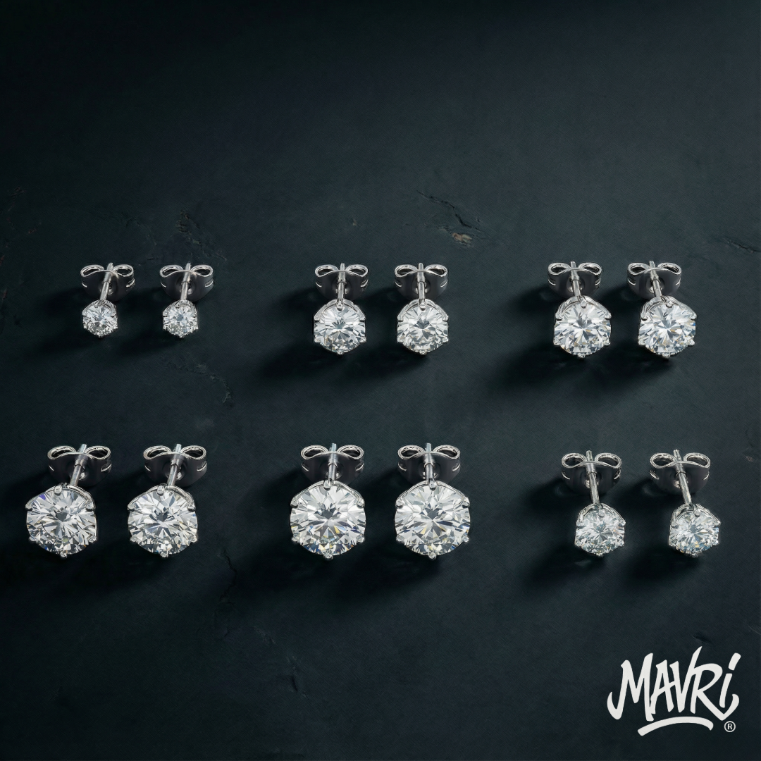 Orecchino Zircone Brillante – Diverse Dimensioni (Unità Singola)