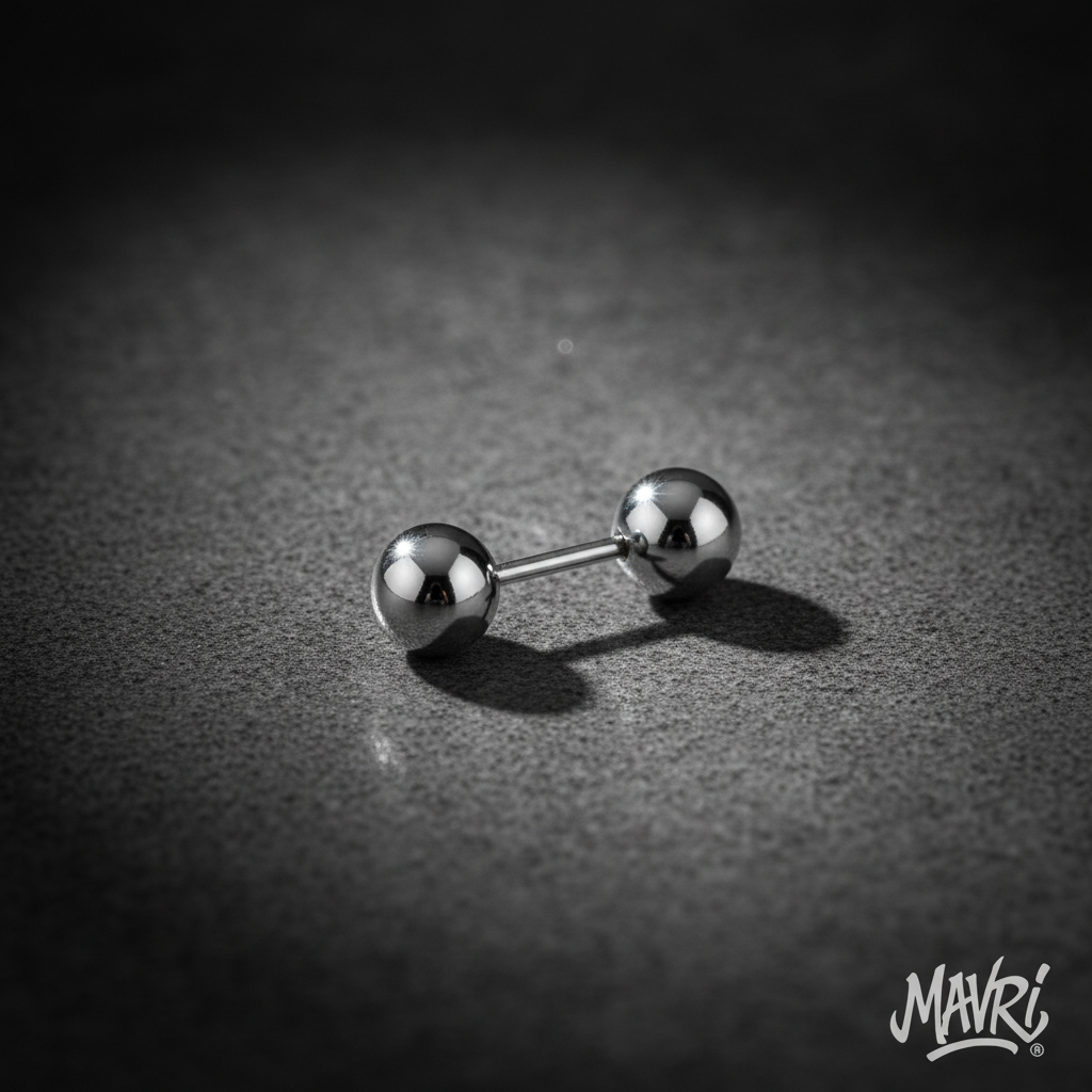 Orecchini a Sfera con Barra — Coppia (SIlver/Gold)