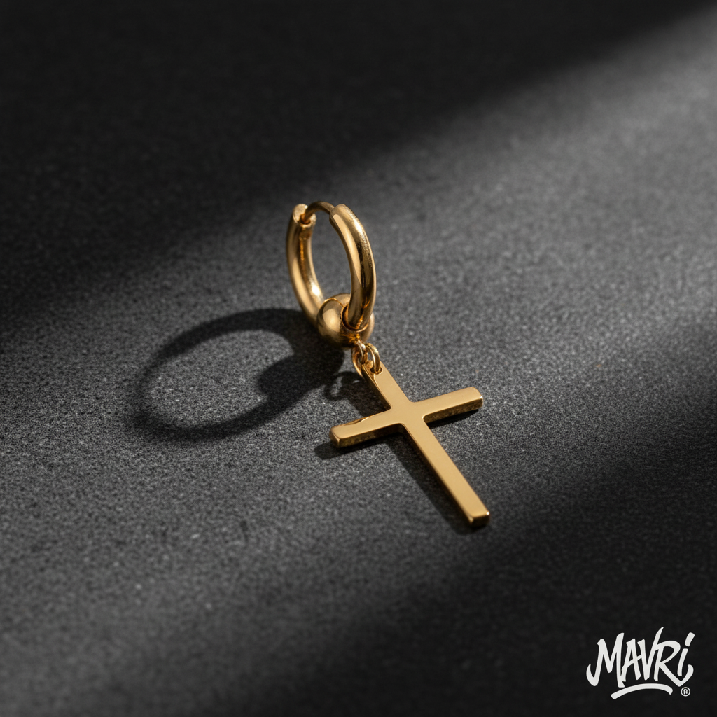 Orecchini a Cerchio con Croce – Unità (Silver/Gold)