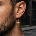 Orecchini a Cerchio con Croce – Unità (Silver/Gold)