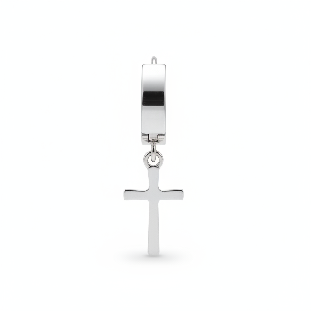 Orecchini Huggie con Croce – Unità (Silver/Gold)