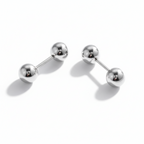 Orecchini a Sfera con Barra — Coppia (SIlver/Gold)