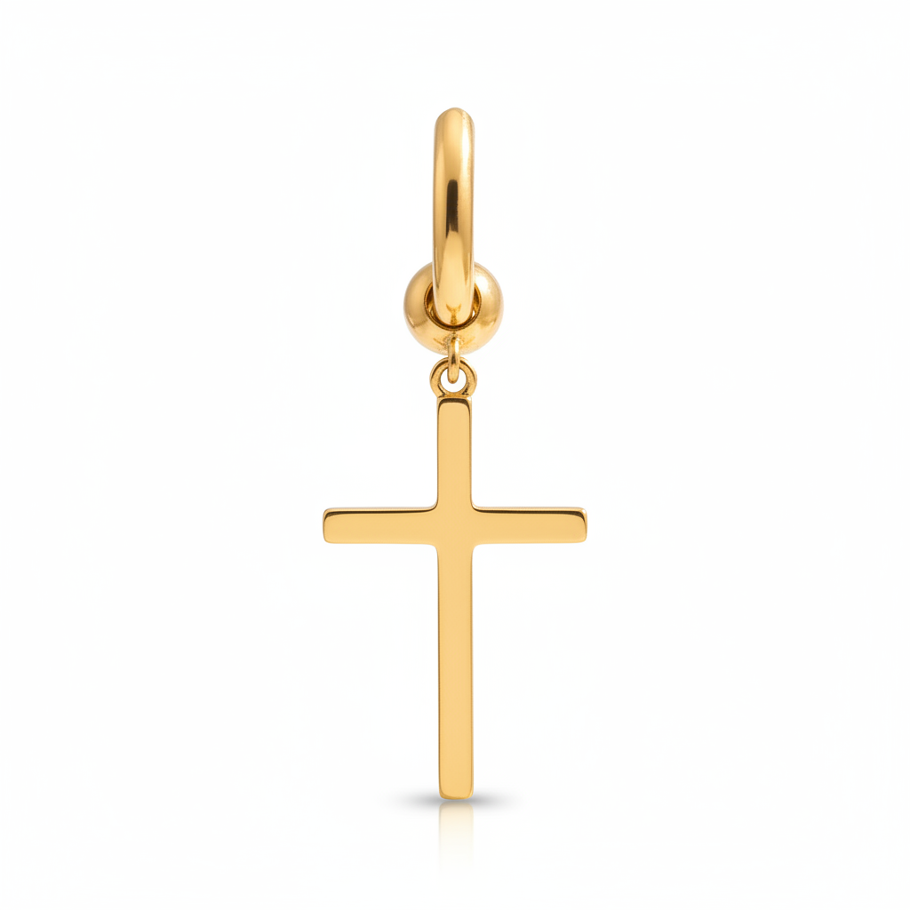 Orecchini a Cerchio con Croce – Unità (Silver/Gold)