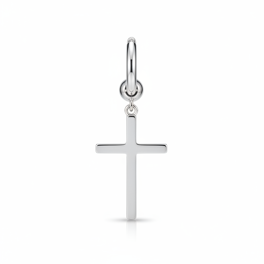 Orecchini a Cerchio con Croce – Unità (Silver/Gold)