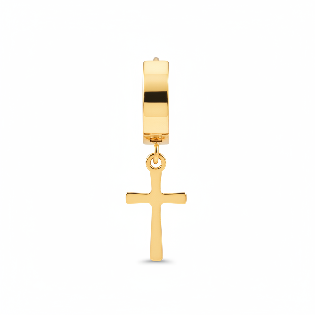 Orecchini Huggie con Croce – Unità (Silver/Gold)