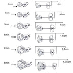 Orecchino Zircone Brillante – Diverse Dimensioni (Unità Singola)